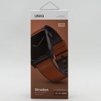 Uniq Straden Waterproof leren bandje Apple Watch Series 1 t/m 10 / SE / Ultra (2) (44/45/46/49 mm) - Toffee Brown