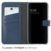 Selencia Echt Leren Bookcase Samsung Galaxy S25 - Blauw