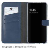 Selencia Echt Lederen Bookcase Samsung Galaxy S25 - Blauw