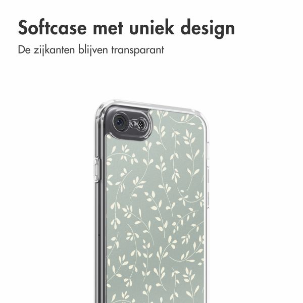 imoshion Design hoesje Apple iPhone SE (2022 / 2020) / 8 / 7 - Smoke Green Flowers