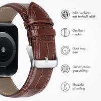 imoshion Lederen krokodil bandje Apple Watch Series 1 t/m 9 / SE (38/40/41 mm) | Series 10 / 11 (42 mm) - Bruin
