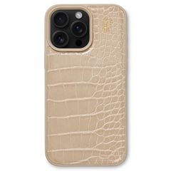 iDeal of Sweden Vegan Leather Backcover Apple iPhone 16 Pro - Warm Beige Croco