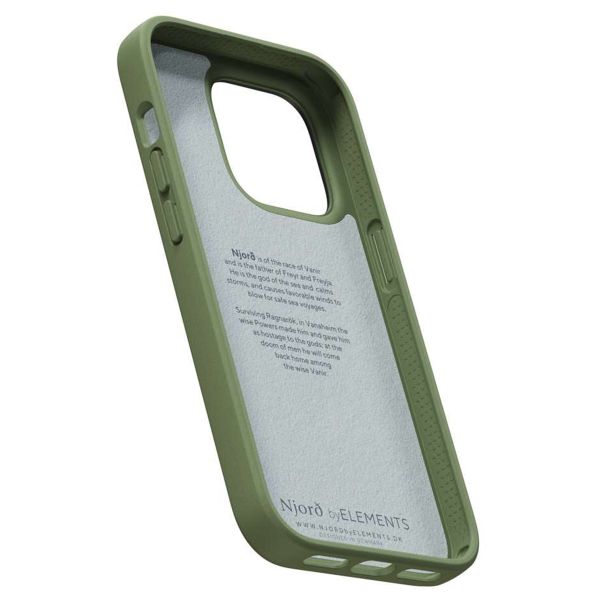 Njorð Collections Suède Comfort+ Case iPhone 14 Pro - Olive