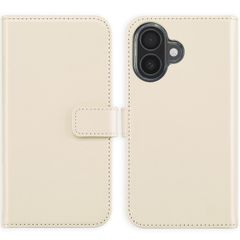 Selencia Genuine Leather Book Case Apple iPhone 16 - Greige