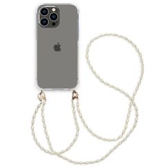 imoshion Backcover met koord + armband - Parels Apple iPhone 14 Pro Max - Transparant