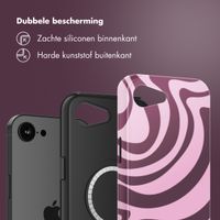 Selencia Vivid Backcover met MagSafe Apple iPhone 16e - Wavy Swirl Pink Plum