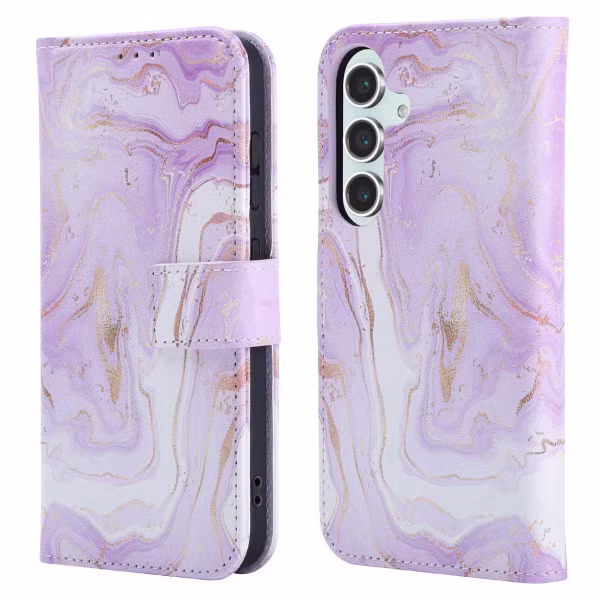 imoshion Design Bookcase Samsung Galaxy S25 - Purple Marble