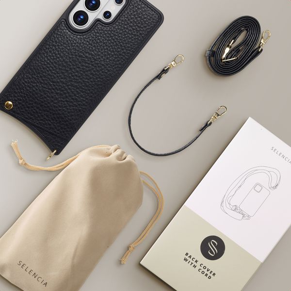 Selencia Nova Telefoonhoes met Koord en Pashouder Samsung Galaxy S26 Ultra - Zwart