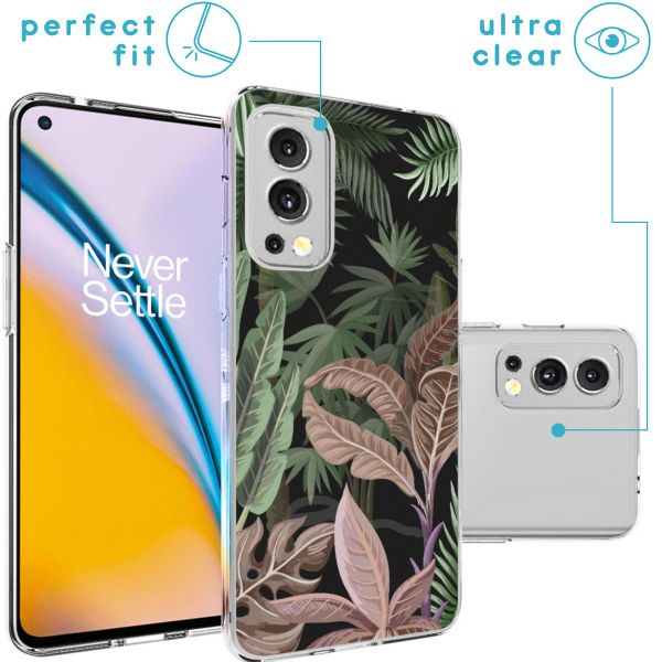 imoshion Design hoesje OnePlus Nord 2 - Jungle - Groen / Roze