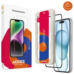 Accezz Triple Strong Full Cover Glas Screenprotector met applicator Apple iPhone 14 Pro Max / 15 Plus / 16 Plus - Transparant