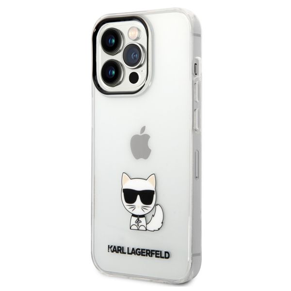 Karl Lagerfeld Hardcase Backcover Choupette iPhone 14 Pro - Transparant