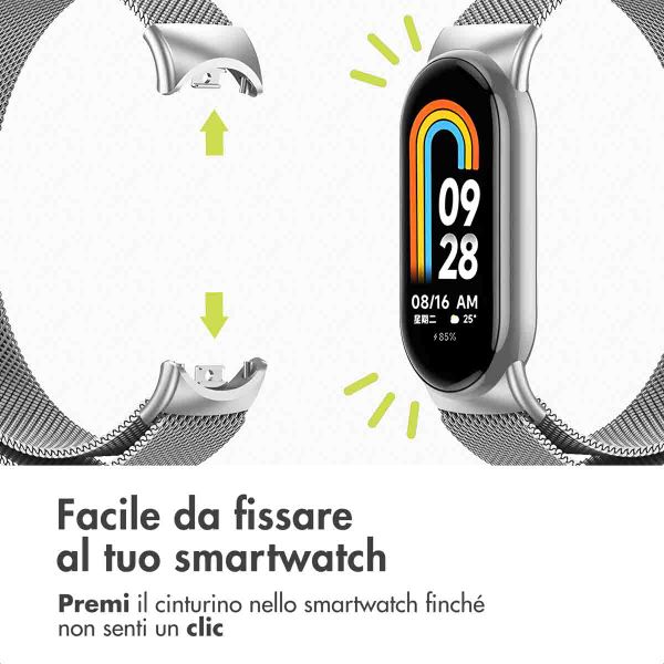 imoshion Milanees magnetisch bandje Xiaomi Smart Band 8 / 9 - Zilver