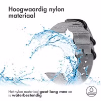 imoshion Rugged Nylon bandje  - Universeel 22 mm aansluiting - Grijs