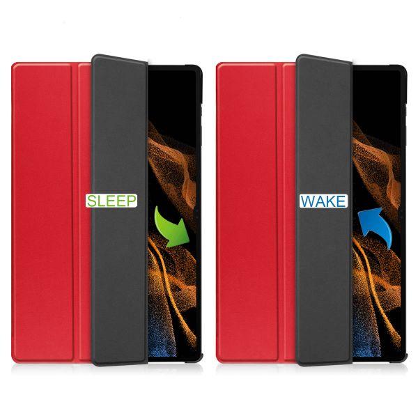 imoshion Trifold Bookcase Samsung Galaxy Tab S8 Ultra - Rood