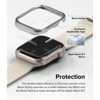 Ringke Bezel Styling Apple Watch Series 7 / 8 / 9 - 45 mm - Matte Curve Silver