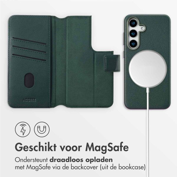 Accezz Leather Bookcase 2-in-1 met MagSafe Samsung Galaxy S25 - Cedar Green