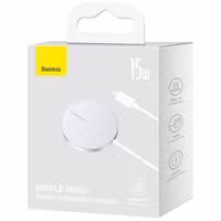Baseus Simple Mini3 draadloze oplader - Geschikt voor MagSafe en Qi2 - 15 Watt - Zilver