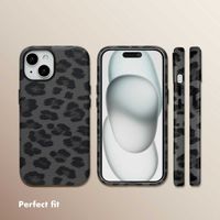 Selencia Sabi Back Cover Panther Print with MagSafe Apple iPhone 15 - Midnight Black