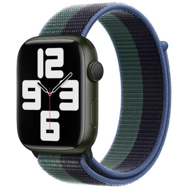 Apple Sport Loop Band Apple Watch Series 1 t/m 10 / SE / Ultra (2) (44/45/46/49 mm) - Midnight/Eucalyptus