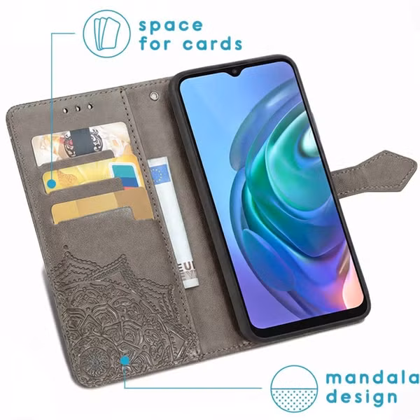 imoshion Mandala Bookcase Motorola Moto G30 / G20 / G10 (Power) - Grijs