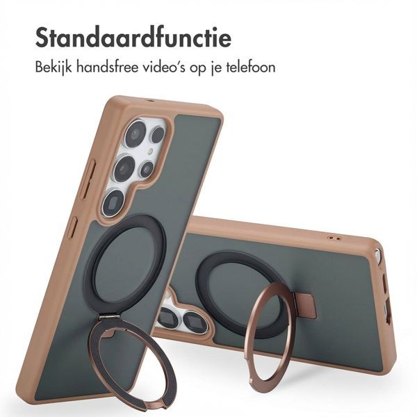 Accezz Ring Stand Backcover met MagSafe Samsung Galaxy S25 Ultra - Bruin