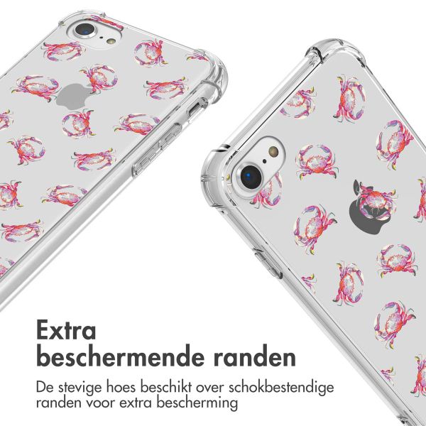 imoshion Design hoesje met koord Apple iPhone SE (2022 / 2020) / 8 / 7 - Crab Watercolor
