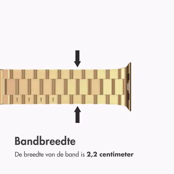 imoshion Stalen bandje Apple Watch Series 1 t/m 9 / SE (38/40/41 mm) | Series 10 / 11 (42 mm) - Goud