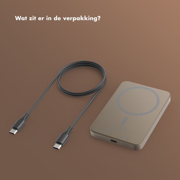 Selencia Vivid MagSafe Powerbank 5.000 mAh - Draadloze Powerbank - MagSafe en Qi2 - Desert Gold / Wild Leo