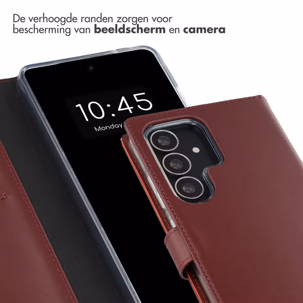 Selencia Echt Leren Bookcase Samsung Galaxy S25 Ultra - Burgundy