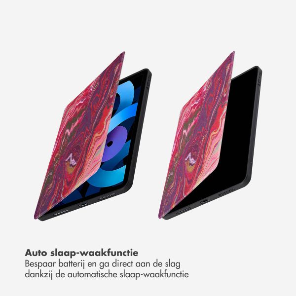 Selencia Vivid tablethoes iPad Air 11 inch (2024) M2 / Air 5 (2022) / Air 4 (2020) - Marble Plum