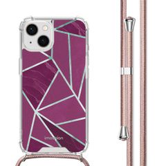 imoshion Design hoesje met koord Apple iPhone 14 - Bordeaux Graphic