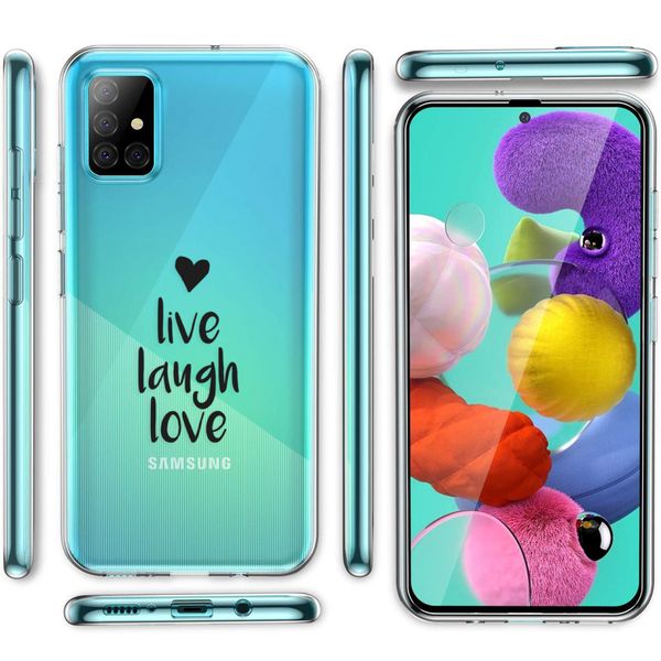 imoshion Design hoesje Samsung Galaxy A31 - Live Laugh Love - Zwart