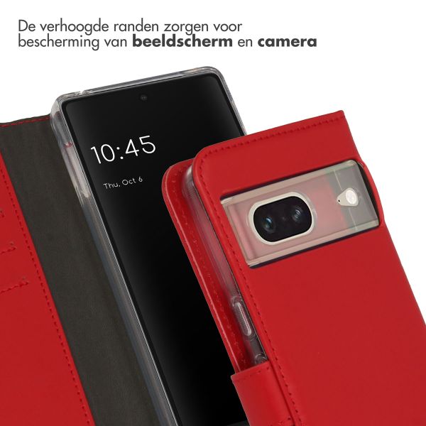 Selencia Echt Lederen Bookcase Google Pixel 7 - Rood