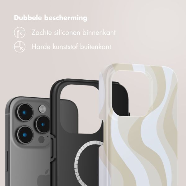 Selencia Vivid Backcover met MagSafe Apple iPhone 15 Pro Max - Desert Waves Beige