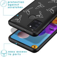 imoshion Design hoesje Samsung Galaxy A21s - Vogels - Zwart