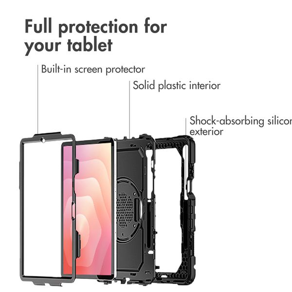 Accezz Rugged Back Cover with shoulder strap Samsung Galaxy Tab S11 / S12 Ultra - Black