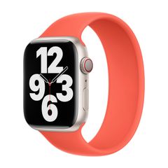 Apple Siliconen solobandje Apple Watch Series 1 - 9 / SE (38/40/41 mm) | Series 10 / 11 (42 mm) - Maat 4 - Nectarine