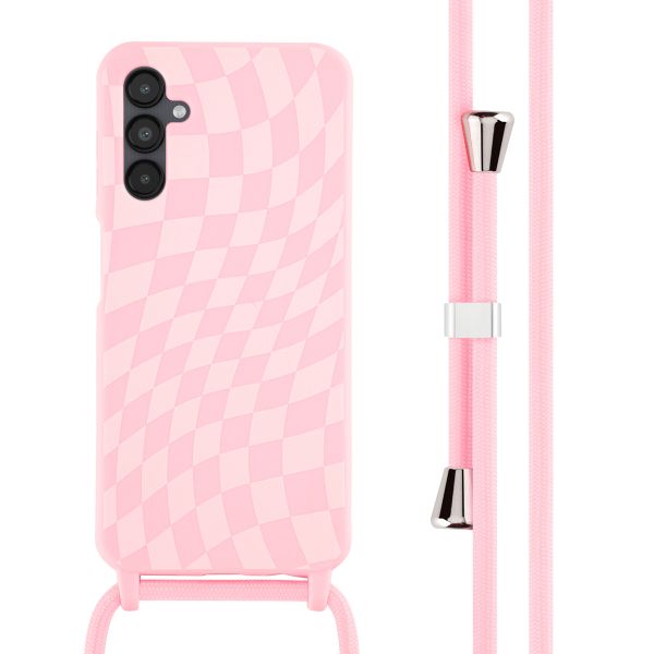 imoshion Siliconen design hoesje met koord Samsung Galaxy A14 (5G/4G) - Retro Pink