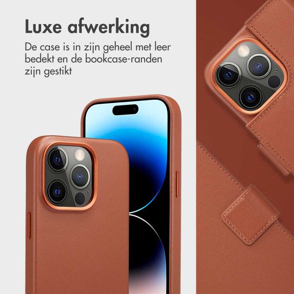 Accezz Leather Bookcase 2-in-1 met MagSafe Apple iPhone 14 Pro - Sienna Brown