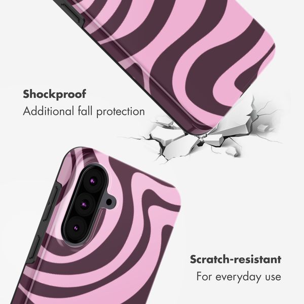 Selencia Vivid Back Cover Samsung Galaxy A37 (5G) - Wavy Swirl Pink Plum