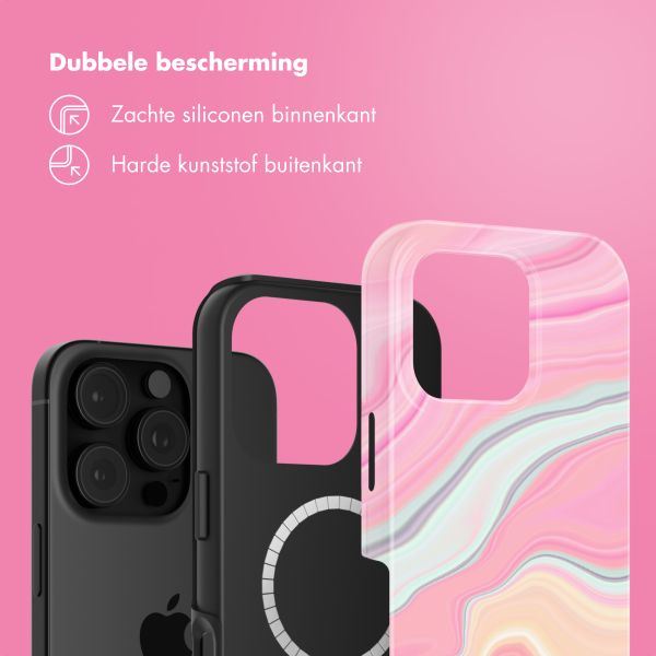 Selencia Vivid Tough Backcover met MagSafe Apple iPhone 16 Pro - Pastel Lipstick Marble
