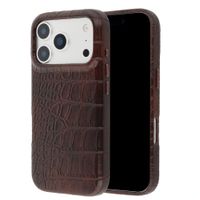 Selencia Croco Backcover met MagSafe Apple iPhone 17 Pro - Choco Brown