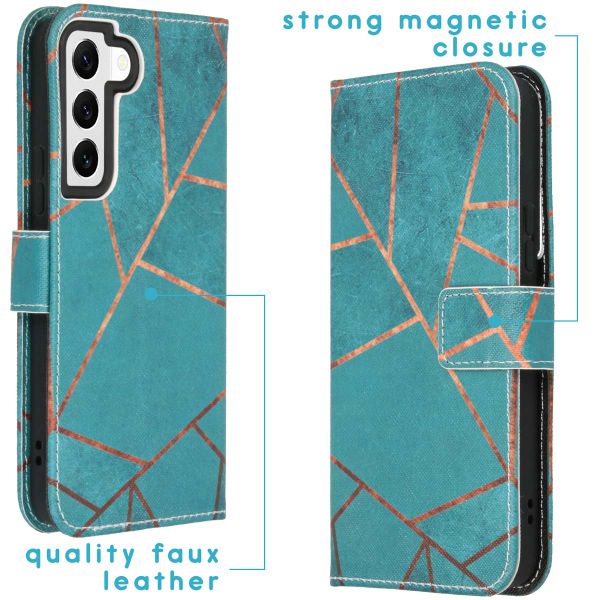 imoshion Design Softcase Bookcase Samsung Galaxy S22 - Blue Graphic