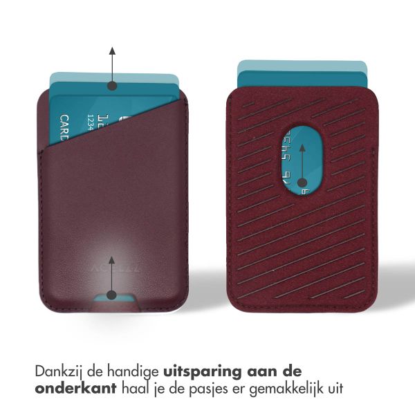 Accezz Leren Kaarthouder - Geschikt voor MagSafe en Qi2 - Heath Purple