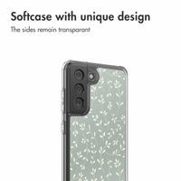 imoshion Design hoesje Samsung Galaxy S21 FE - Smoke Green Flowers