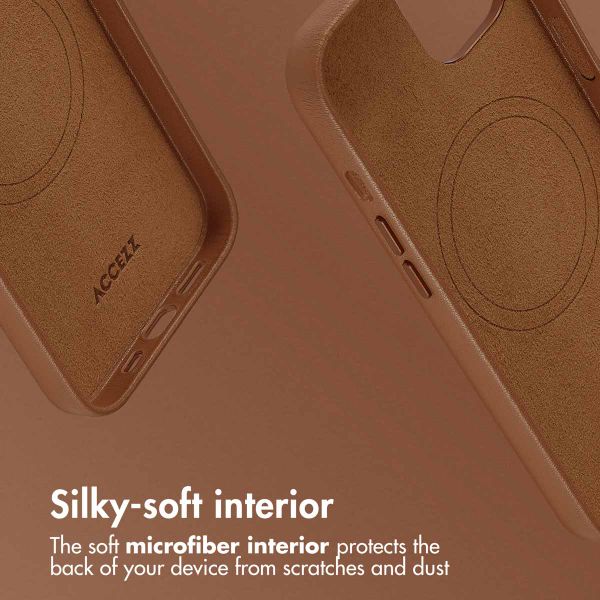 Accezz Leather Back Cover with MagSafe Apple iPhone 13 - Sienna Brown