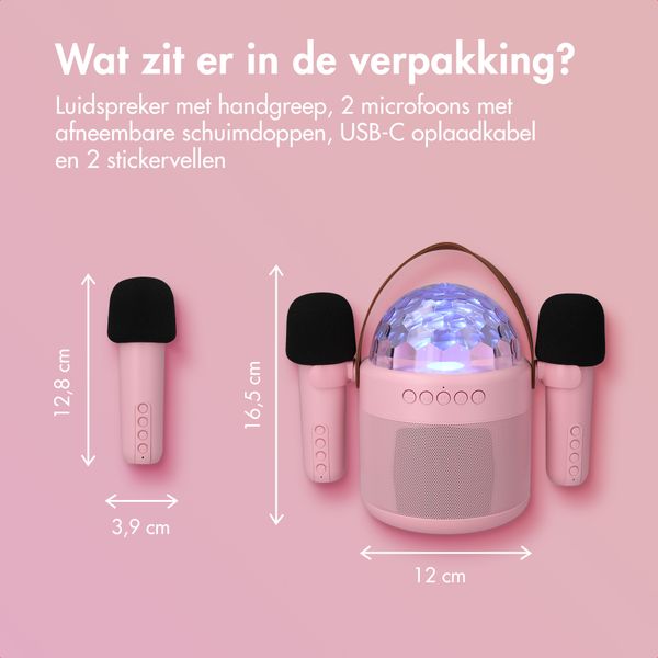imoshion Sing & Shine Karaoke set - Speaker en 2 Microfoons - Candy Pink