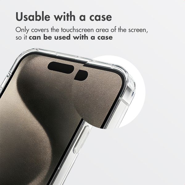 Accezz Privacy Tempered Glass Screen Protector + Applicator Apple iPhone 15 Pro