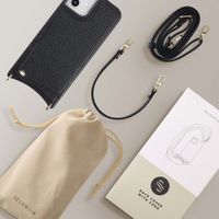 Selencia Nova Phone Case with Cord and Card Holder Apple iPhone 12 (Pro) - Black