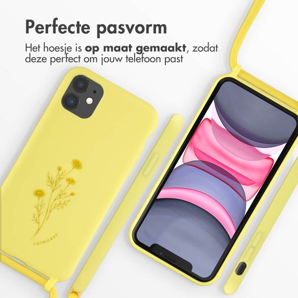 imoshion Siliconen design hoesje met koord Apple iPhone 11 - Flower Yellow